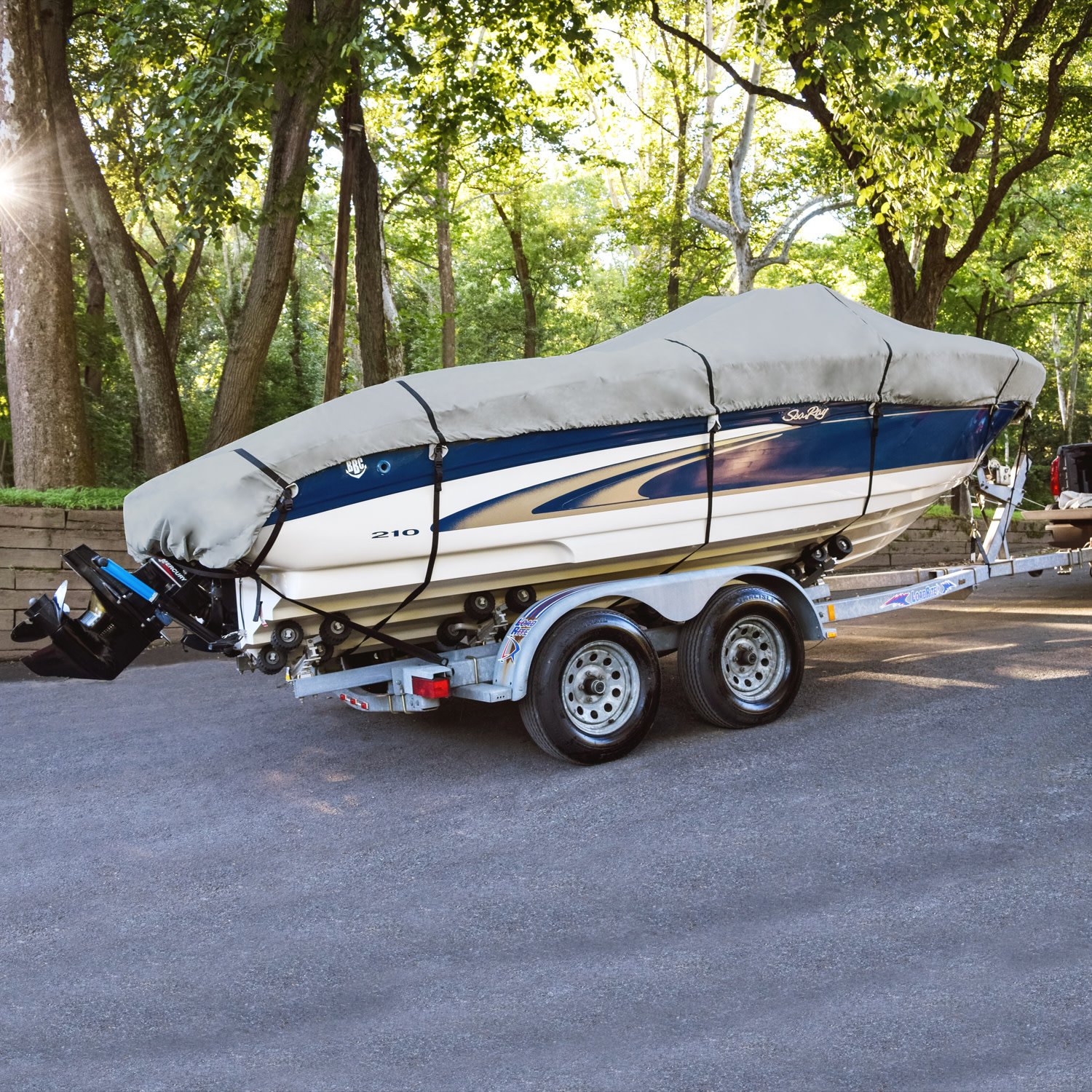 Budge 1200 Denier Boat Cover fits Center Console V-Hull Boats B-1231-X8 (24' to 26' Long, Gray) - Image 6
