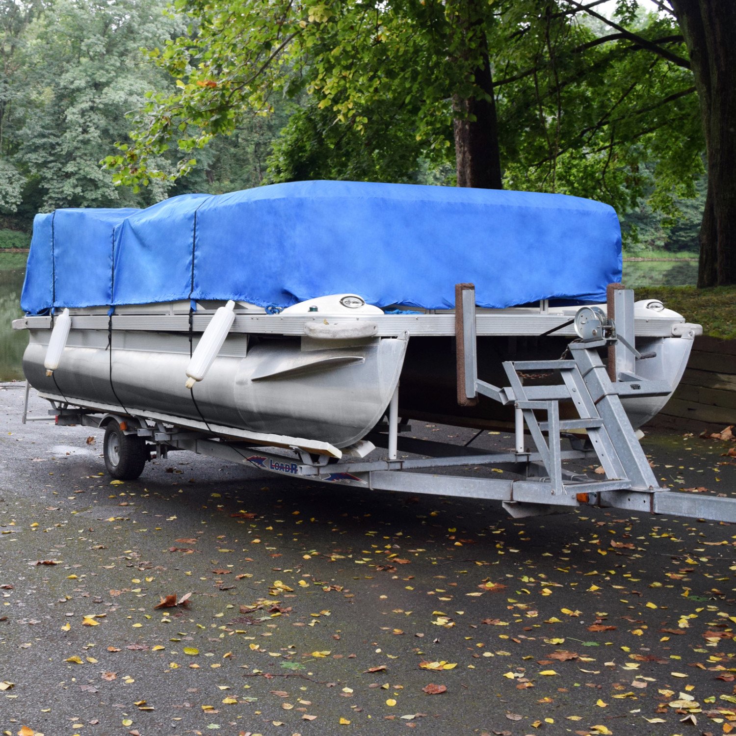 Budge P-1200-1 1200 Denier Pontoon Cover Blue Size PT2: Long Waterproof, Heavy Duty, UV Resistant, 17' to 20' Long (Beam Width Up to 110") - Image 7