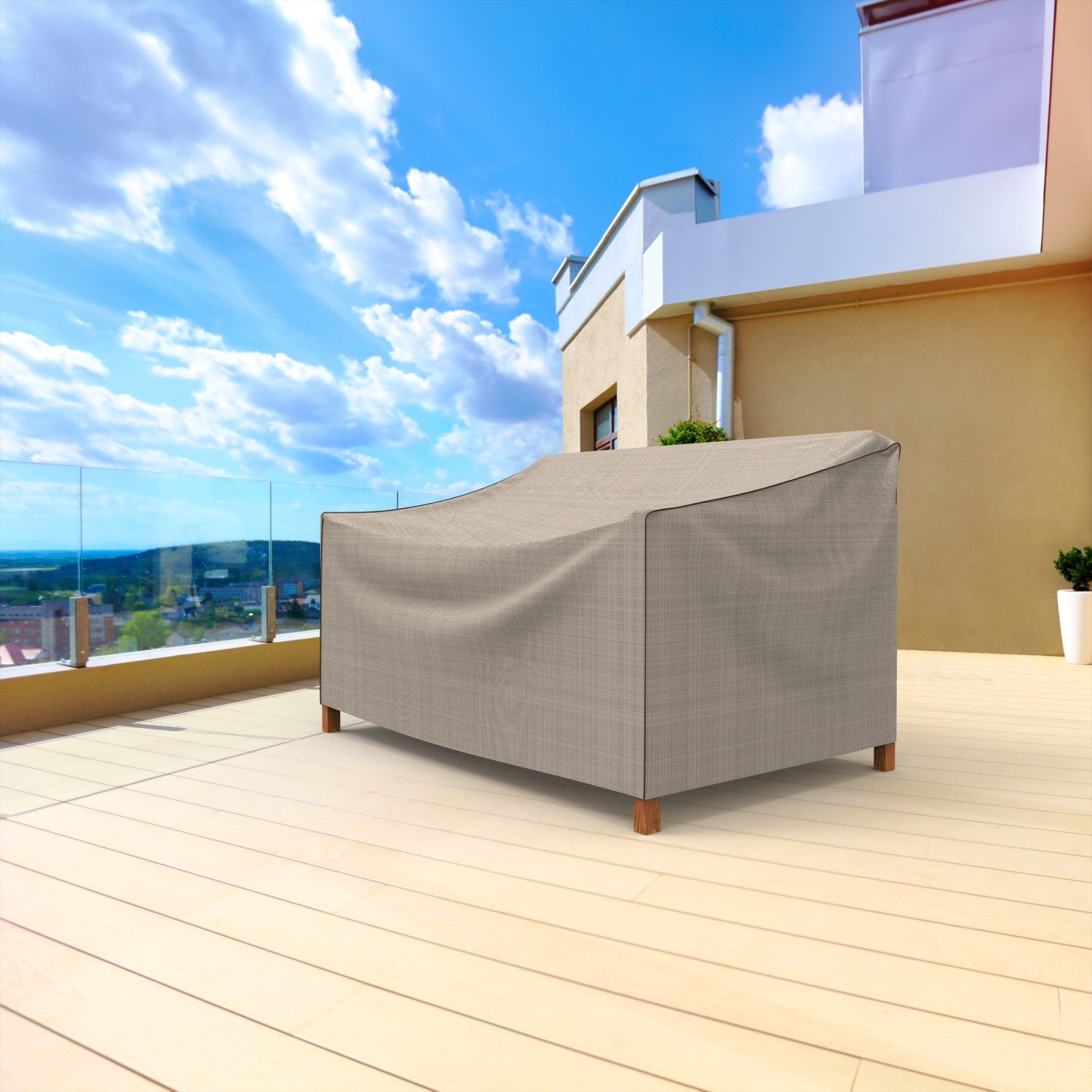 Budge P3A01PM1 English Garden Patio Sofa Cover Heavy Duty and Waterproof, Small, Tan Tweed - Image 7