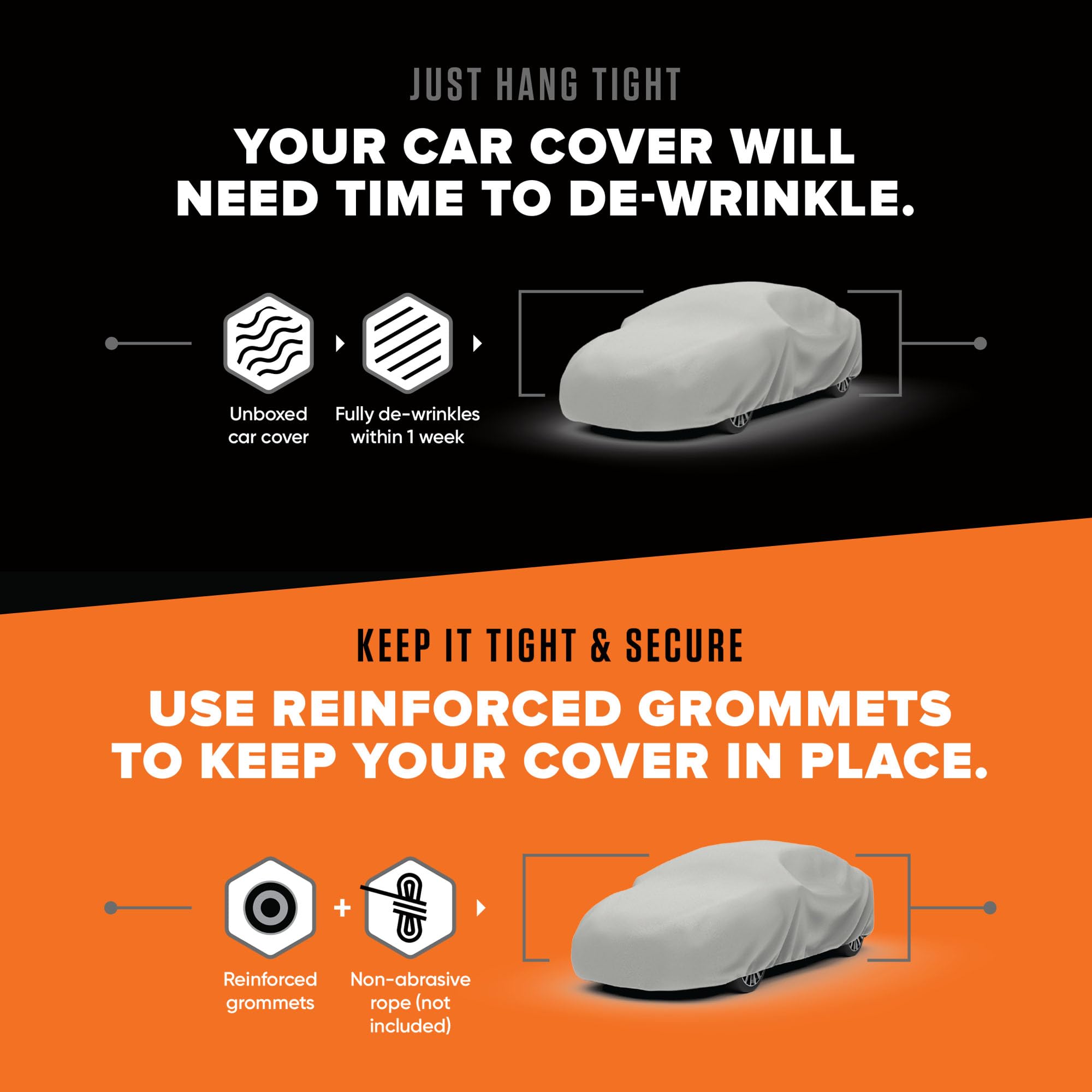 Budge Ultra Duro Car Cover, 3-Layer UV & Water Resistant Outdoor Protection, Fits Cars up to 200”, Gray, Size D-3 - Image 5